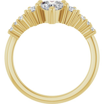 14K Yellow 5.5x5.5 mm Heart Contour Band