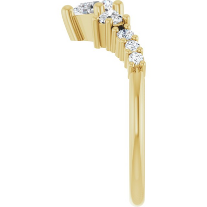 14K Yellow 5.5x5.5 mm Heart Contour Band