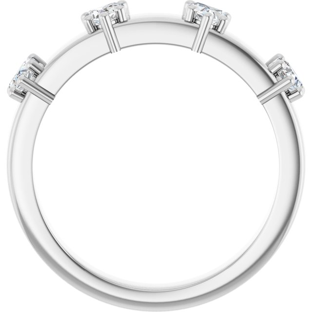 14K White 3 x 3 mm Heart Anniversary Band