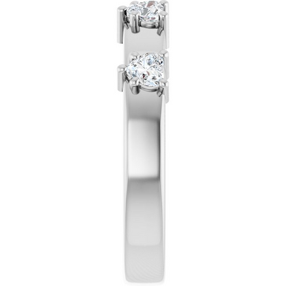 14K White 3 x 3 mm Heart Anniversary Band