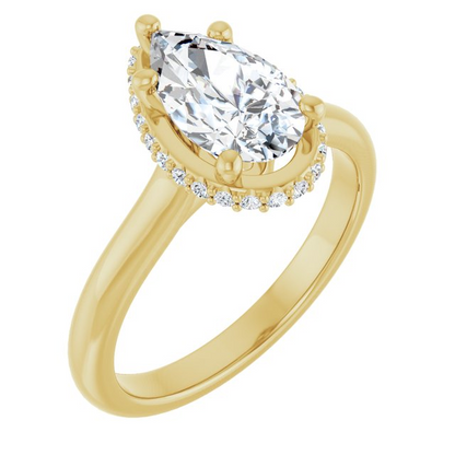 14K Yellow 10x6 mm Pear Engagement Ring