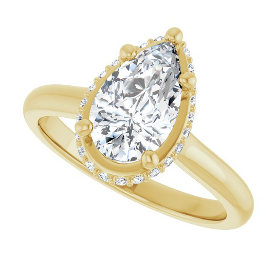 14K Yellow 10x6 mm Pear Engagement Ring