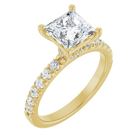 14K Yellow 6.5 mm Square Engagement Ring