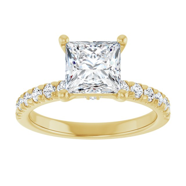 14K Yellow 6.5 mm Square Engagement Ring