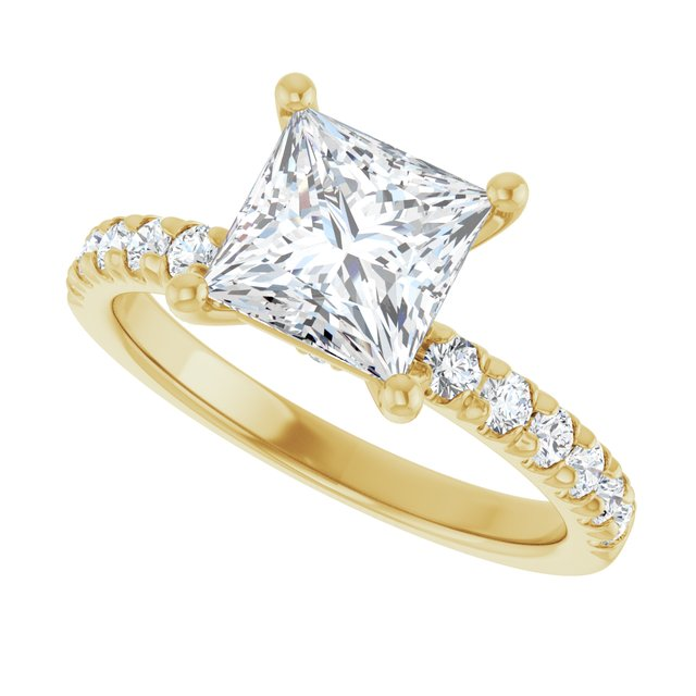 14K Yellow 6.5 mm Square Engagement Ring