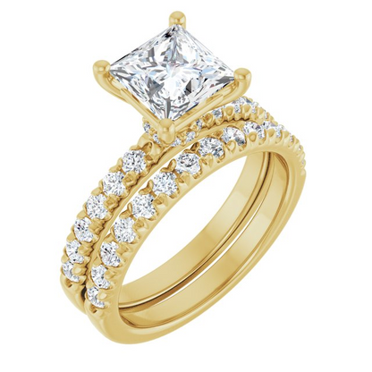 14K Yellow 6.5 mm Square Engagement Ring