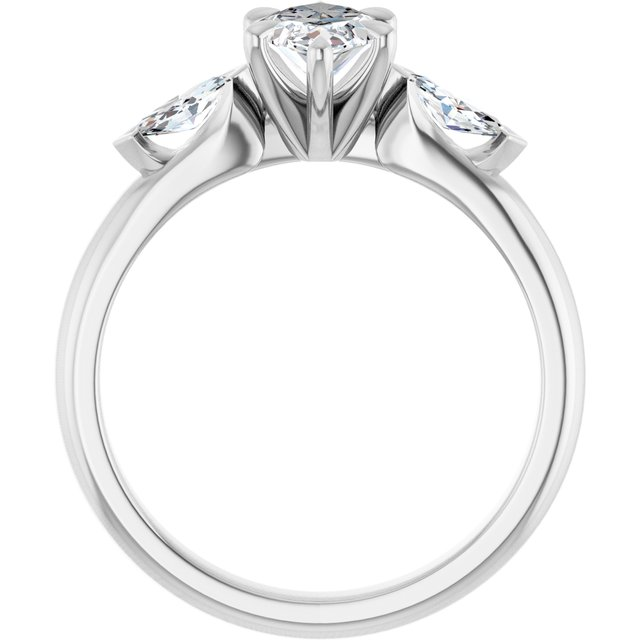 14K White 10x5 mm Marquise Engagement Ring