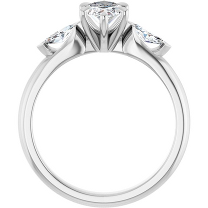 14K White 10x5 mm Marquise Engagement Ring