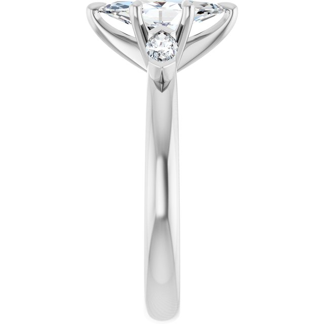 14K White 10x5 mm Marquise Engagement Ring