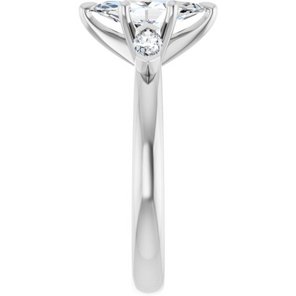 14K White 10x5 mm Marquise Engagement Ring