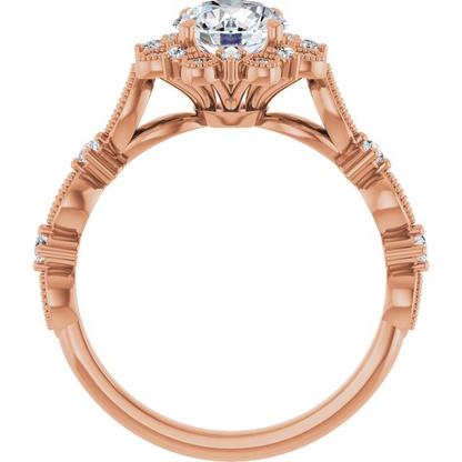 14K Rose 6.5 mm Round Engagement Ring