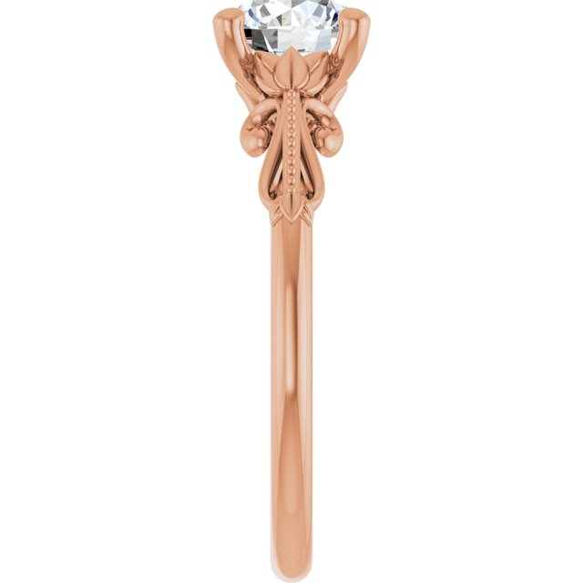 14K Rose 7 mm Round Sculptural-Inspired Engagement Ring