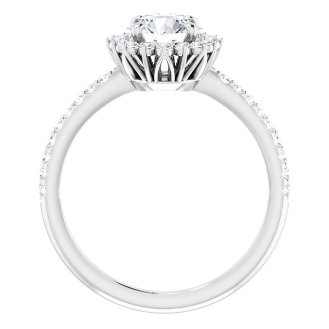 14K White 6.5 mm Round 1/3 CTW Natural Diamond Semi-Set Engagement Ring