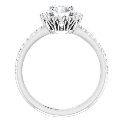 14K White 6.5 mm Round 1/3 CTW Natural Diamond Semi-Set Engagement Ring