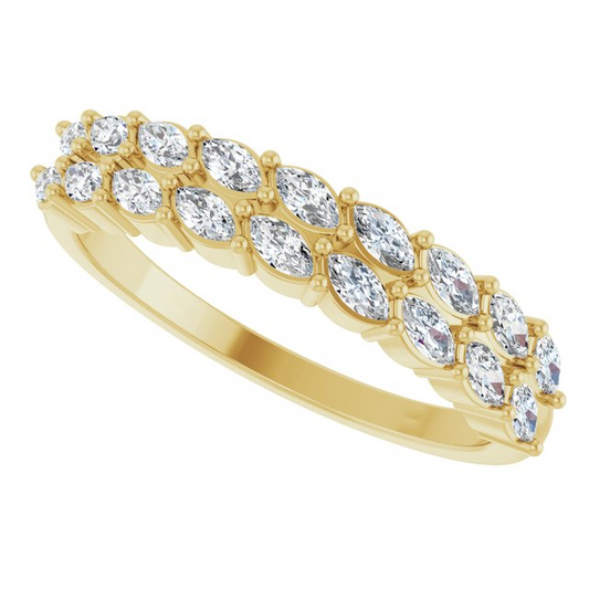 14K Yellow 1/2 CTW Natural Diamond Anniversary Band