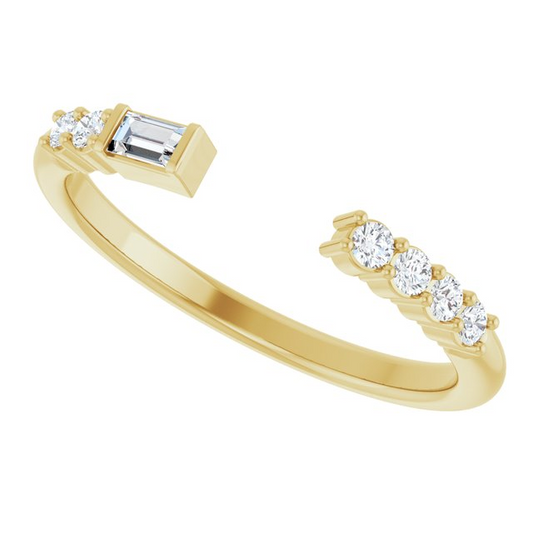 14K Yellow 1/6 CTW Natural Diamond Matching Band