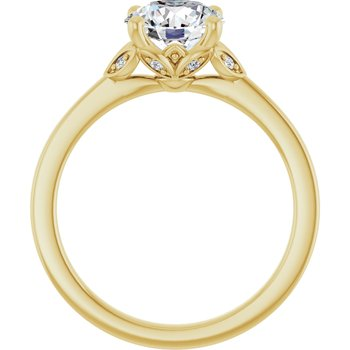 14K Yellow 7.4 mm Round Engagement Ring