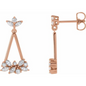 14K Rose 5/8 CTW Natural Diamond Geometric Cluster Earrings
