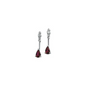 14K White Natural Ruby & .05 CTW Natural Diamond Earrings