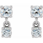 14K White 1/3 CTW Natural Diamond Two-Stone Earrings