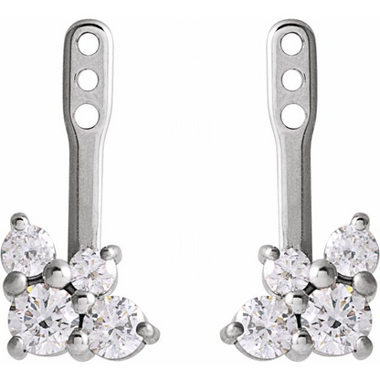 14K White 3/8 CTW Natural Diamond Earring Jackets