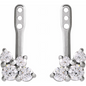 14K White 3/8 CTW Natural Diamond Earring Jackets