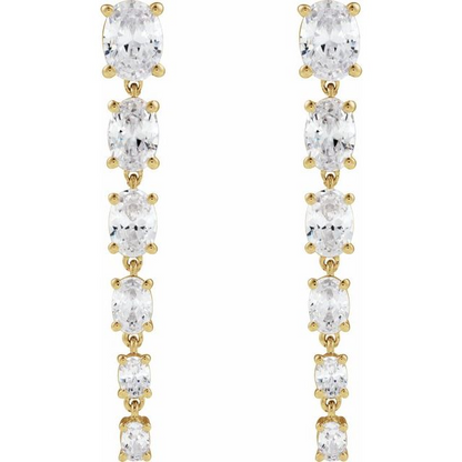 14K Yellow 3 1/4 Lab-Grown Diamond Earrings