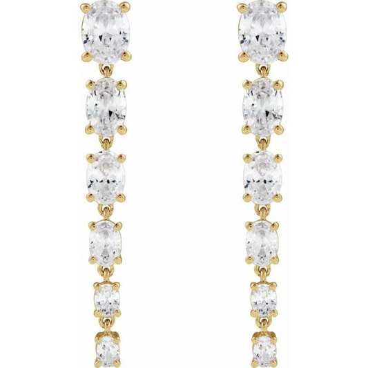 14K Yellow 3 1/4 Lab-Grown Diamond Earrings