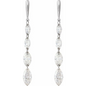 14K White 1 1/2 CTW Lab-Grown Diamond Drilled Diamond Earrings
