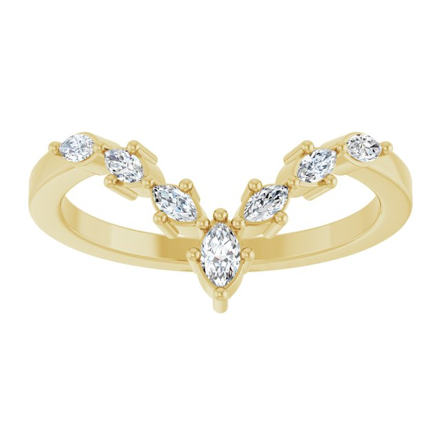 14K Yellow 1/4 CTW Natural Diamond Contour Band