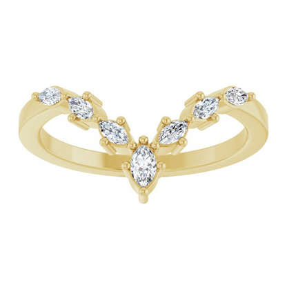 14K Yellow 1/4 CTW Natural Diamond Contour Band