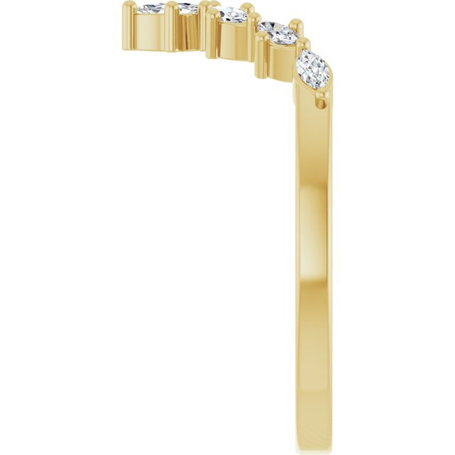 14K Yellow 1/4 CTW Natural Diamond Contour Band