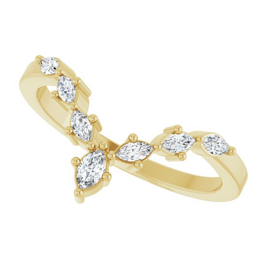14K Yellow 1/4 CTW Natural Diamond Contour Band