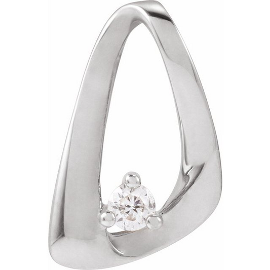 14K White .05 CTW Natural Diamond Freeform Pendant