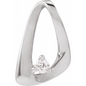 14K White .05 CTW Natural Diamond Freeform Pendant