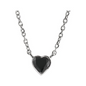 14K White Natural Black Onyx Bezel-Set 16-18" Necklace