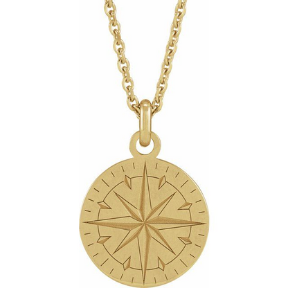 14K Yellow Compass 20" Necklace