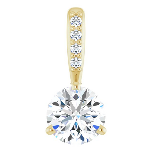 14K Yellow 1/10 CTW Natural Diamond Pendant