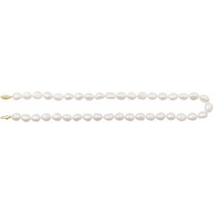 14K Yellow Cultured White Freshwater Pearl 18" Necklace