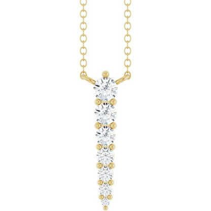 14K Yellow 1/6 CTW Natural Diamond Graduated 18" Necklace