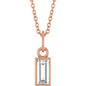 14K Rose 3/8 CT Natural Diamond Bezel-Set 16-18" Necklace