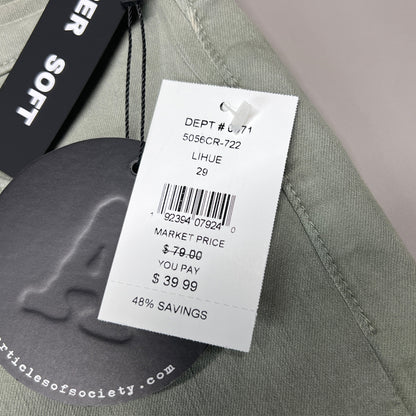 ARTICLES OF SOCIETY London Cropped Flare Pants In Lihue Women's Sz 29 Olive 5056CR-722 (New)