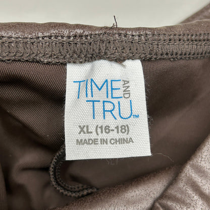 TIME AND TRU Women's Faux Leather Leggings Sz XL 16-18 Brown (New)