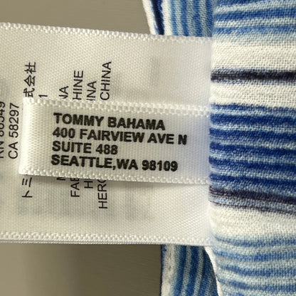TOMMY BAHAMA Women's Divine Lines Maxi Skirt White Blue Boho Stripe Size 14 (New)