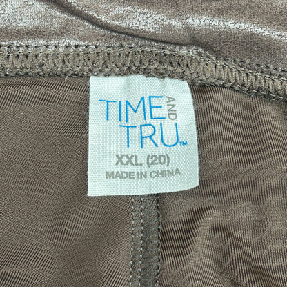 TIME AND TRU Women's Faux Leather Leggings Sz XXL 20 Brown (New)