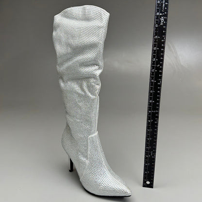 MIA Mackynzie Silver Stone Tall Heeled Boots Women's Sz 7.5M Q100302
