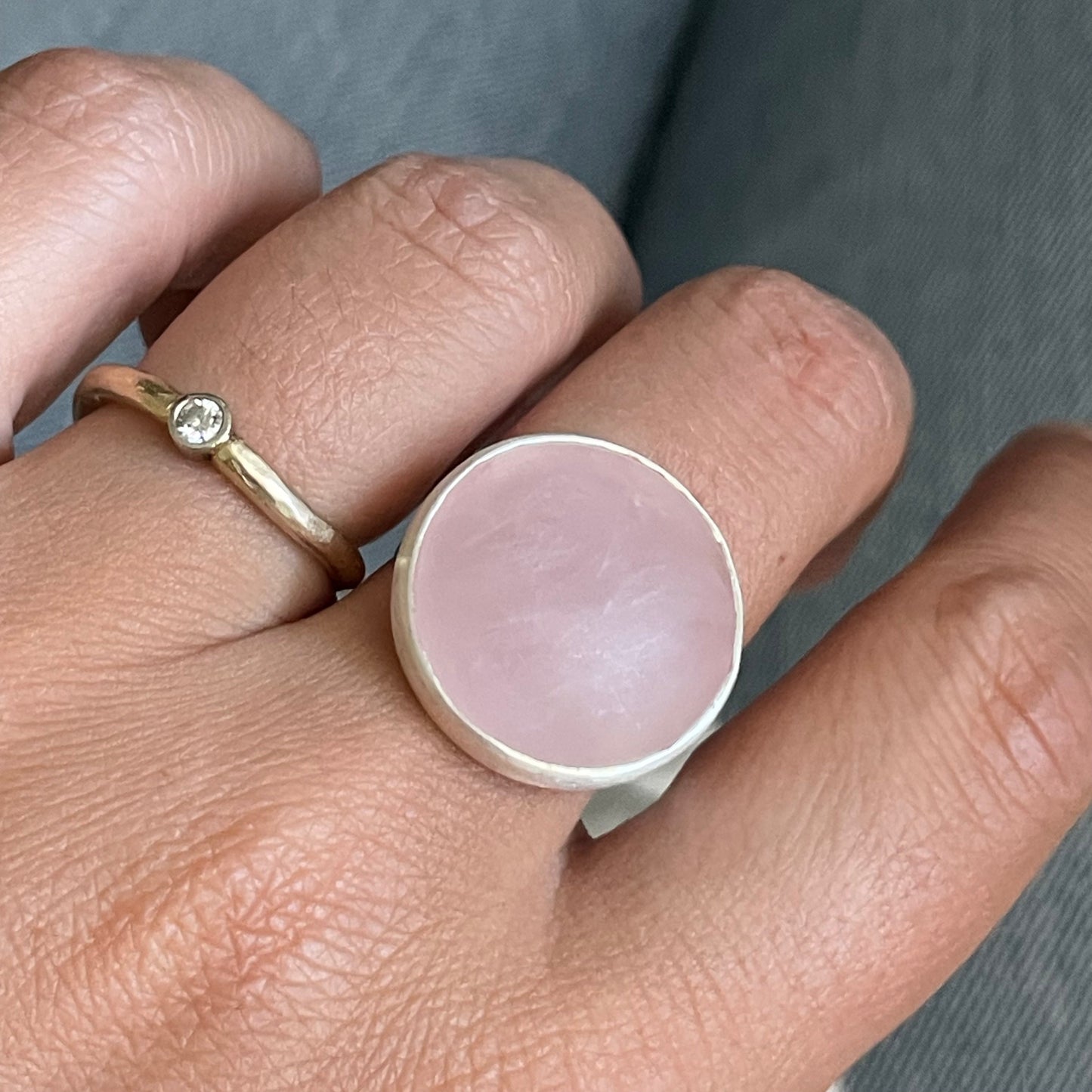 Rose Quartz Maxi Flat Band