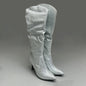 MIA Mackynzie Silver Stone Tall Heeled Boots Women's Sz 7.5M Q100302
