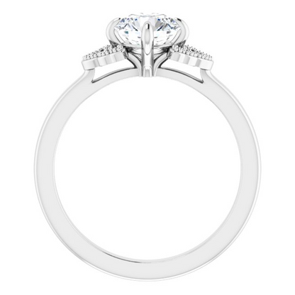 14K White 6.5 mm Round .02 CTW Natural Diamond Semi-Set Engagement Ring
