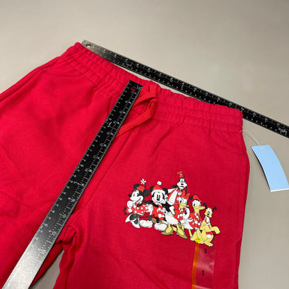DISNEY Mickey Mouse Holiday Jogger Pants Women's Sweats Sz S Red (New)